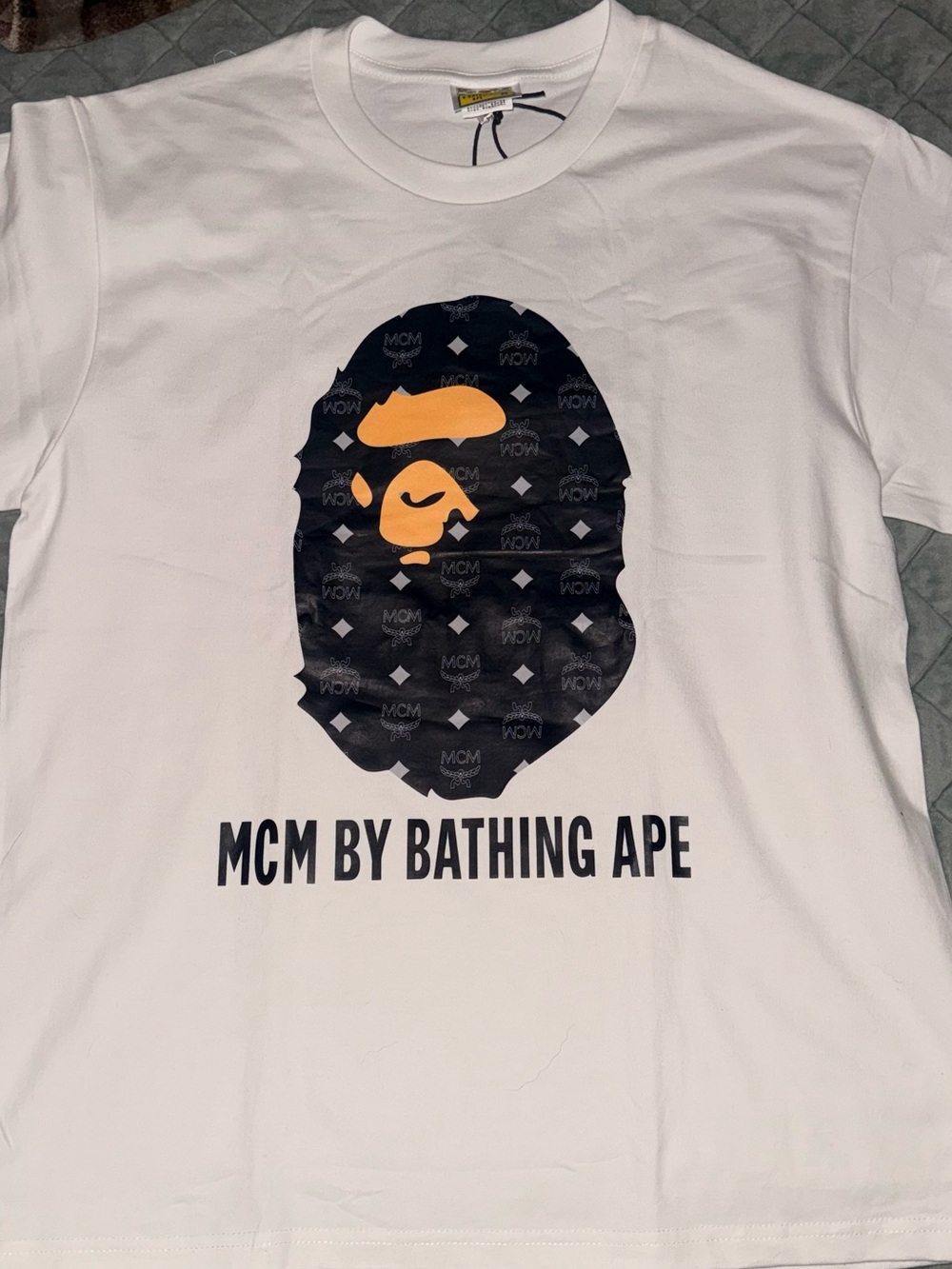 MCM by Bathing Ape White Logo Graphic Tee
